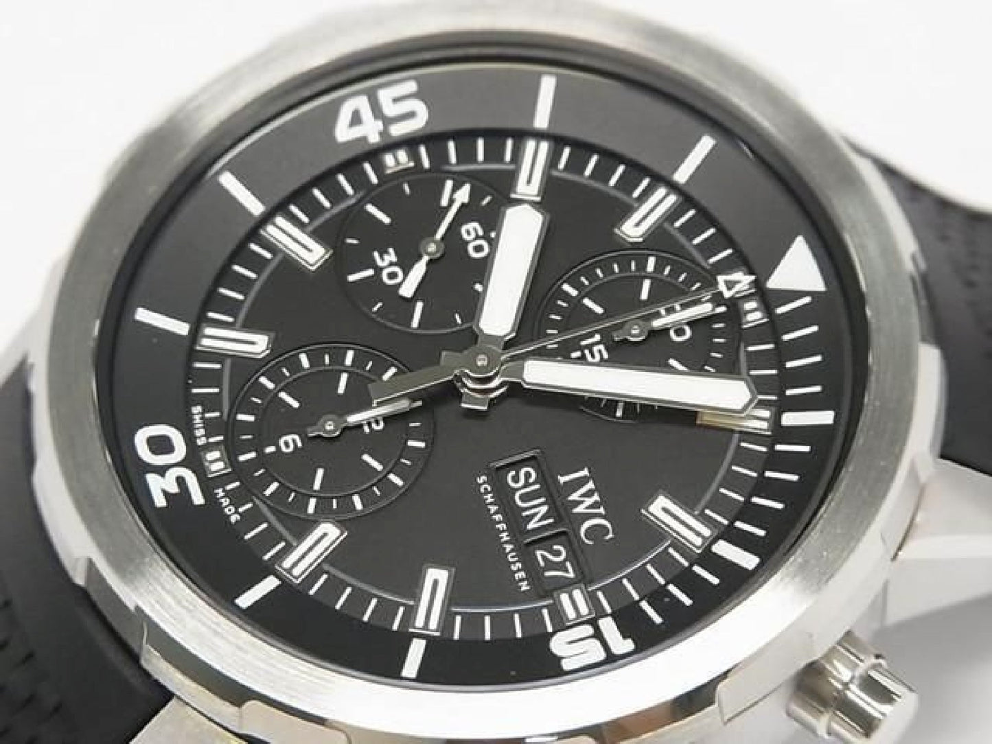 IWC Aquatimer Chronograph zwarte IW376803 authentieke armband heren 193350077 hannari-shop