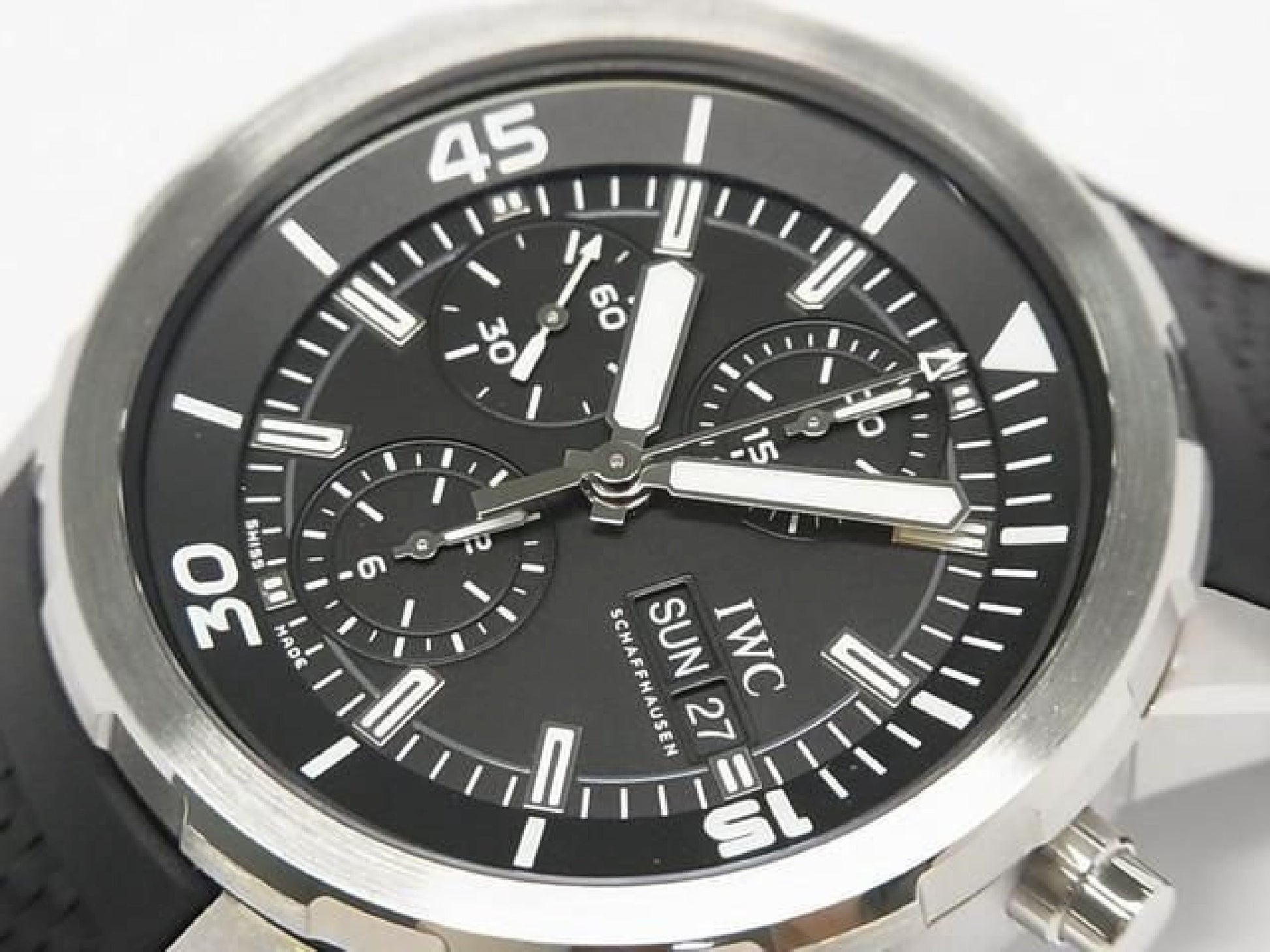 IWC Aquatimer Chronograph zwarte IW376803 authentieke armband heren 193350077 hannari-shop