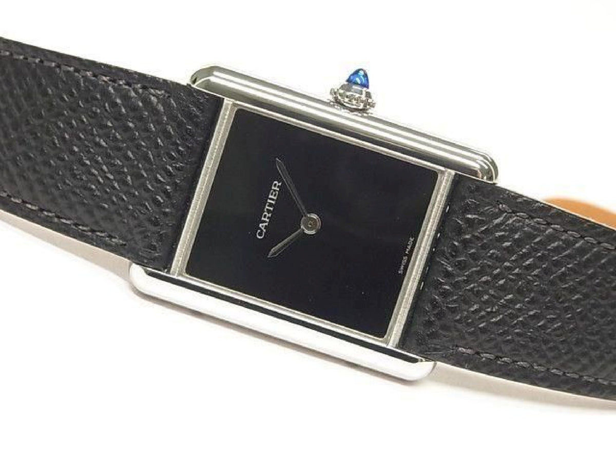 CARTIER Tank Must watch LM quartz black WSTA0108 Womens 193592986 hannari-shop