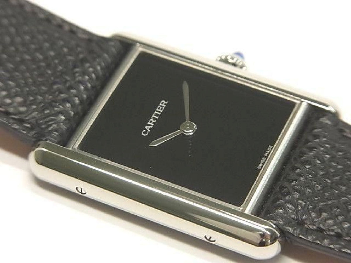 CARTIER Tank Must watch LM quartz black WSTA0108 Womens 193592986 hannari-shop