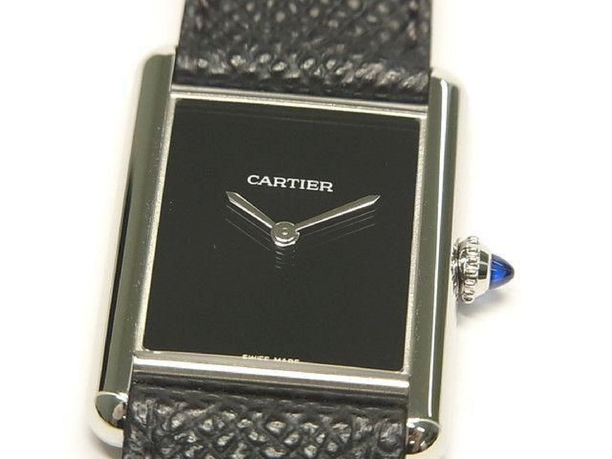 CARTIER Tank Must watch LM quartz black WSTA0108 Womens 193592986 hannari-shop