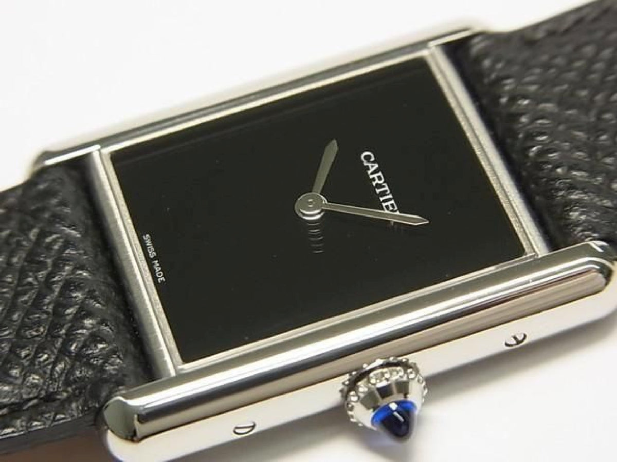 CARTIER Tank Must watch LM quartz black WSTA0108 Womens 193592986 hannari-shop