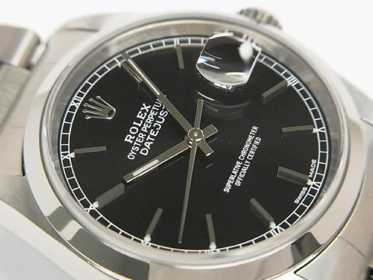 ROLEX Datejust schwarzes Zifferblatt 16200 P-Serie Herren 193793597 hannari-shop