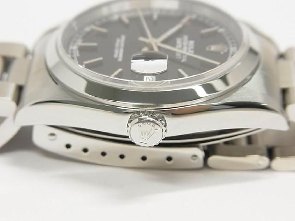 ROLEX Datejust schwarzes Zifferblatt 16200 P-Serie Herren 193793597 hannari-shop