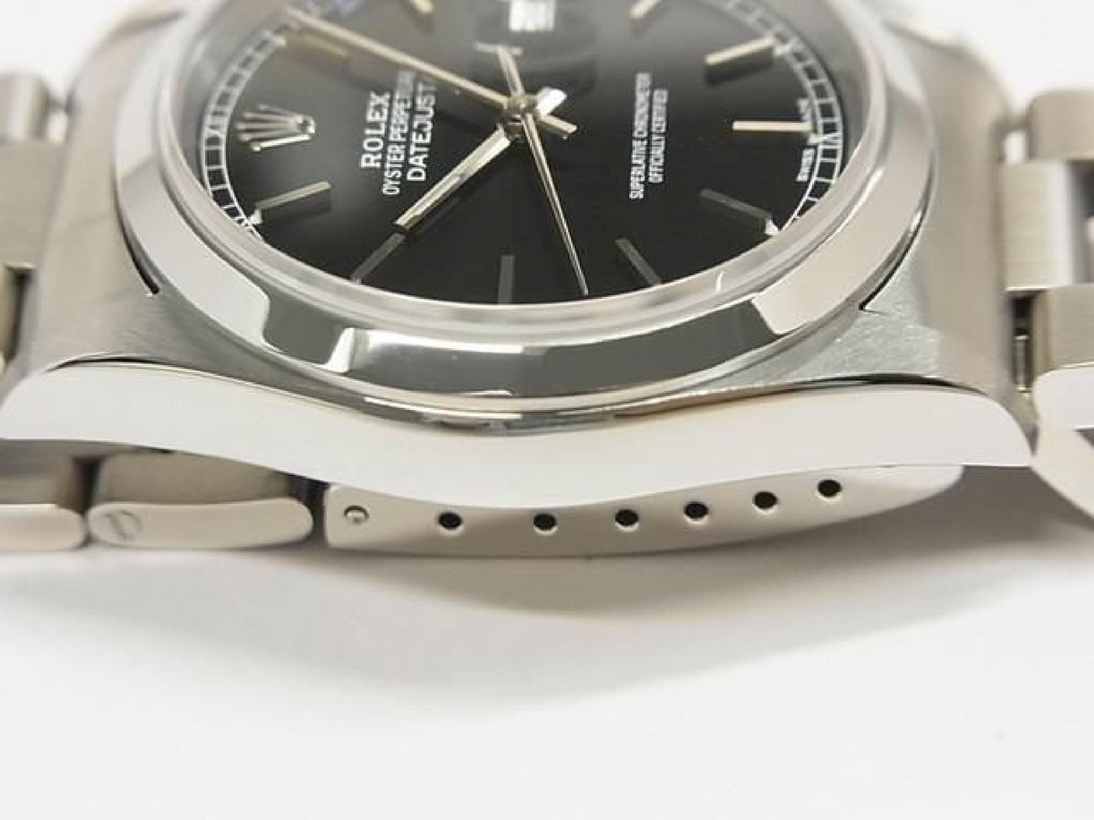 ROLEX Datejust schwarzes Zifferblatt 16200 P-Serie Herren 193793597 hannari-shop