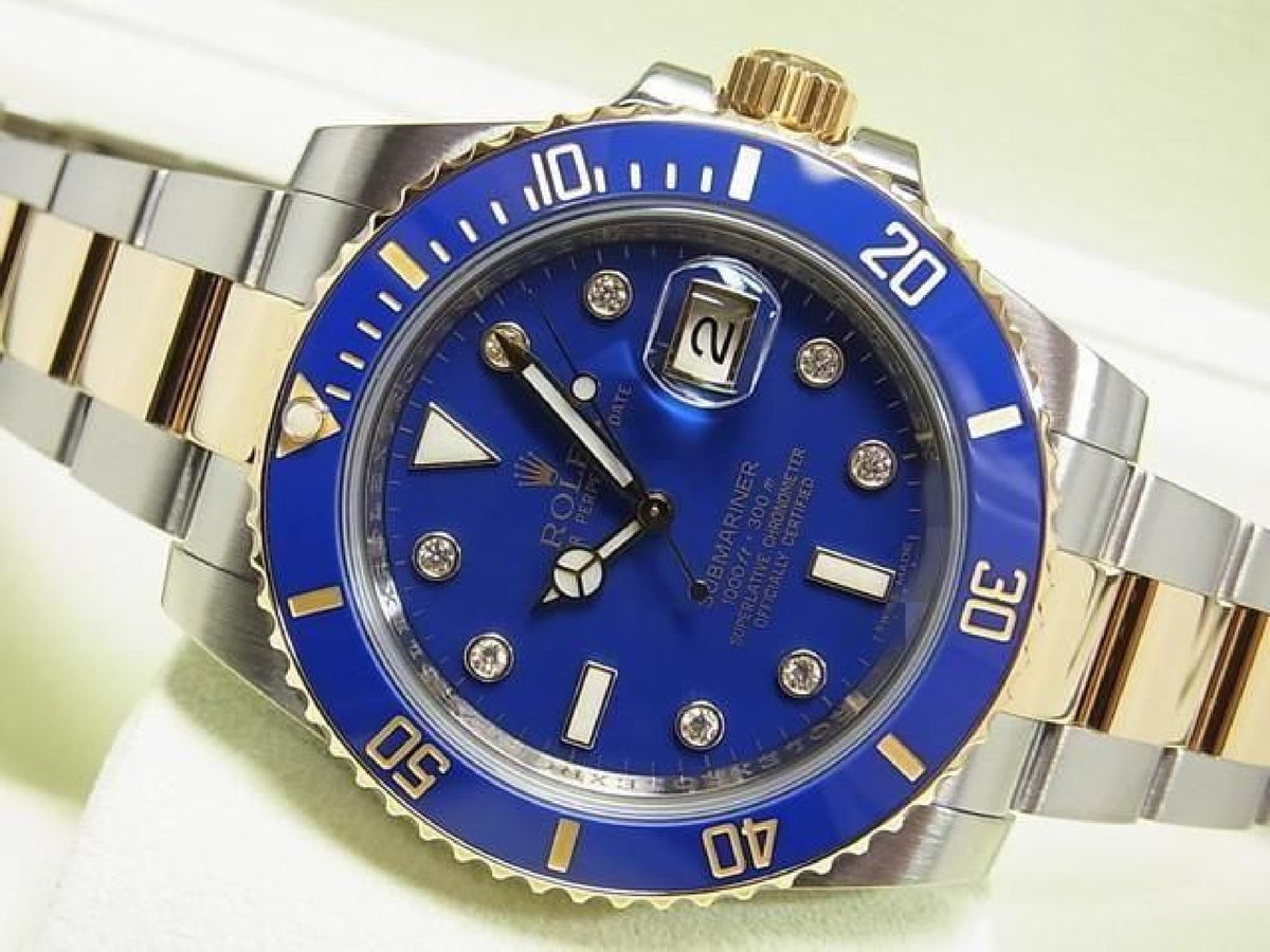 ROLEX Submariner date SS xYG blue8P diamond Ref.116613GLB Uomo 193804161 hannari-shop