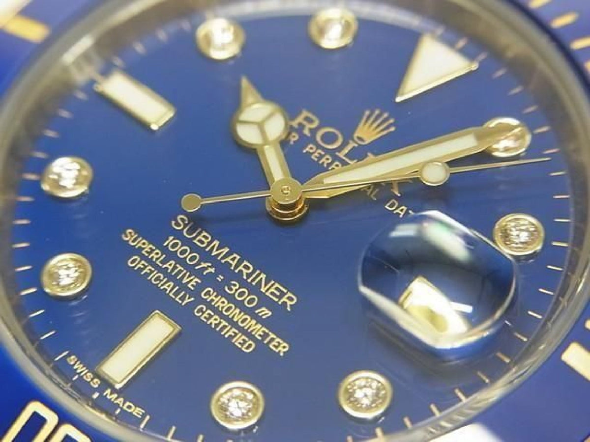 ROLEX Submariner date SS xYG blue8P diamond Ref.116613GLB Uomo 193804161 hannari-shop