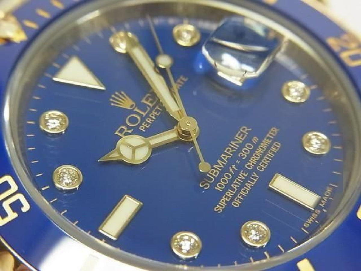 ROLEX Submariner date SS xYG blue8P diamond Ref.116613GLB Uomo 193804161 hannari-shop