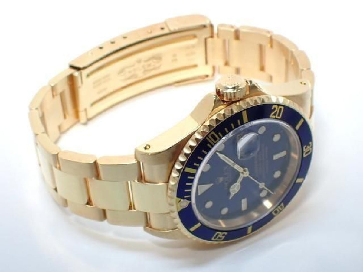 ROLEX Submariner date 18KYG cadran bleu série Y Homme 193904225 hannari-shop