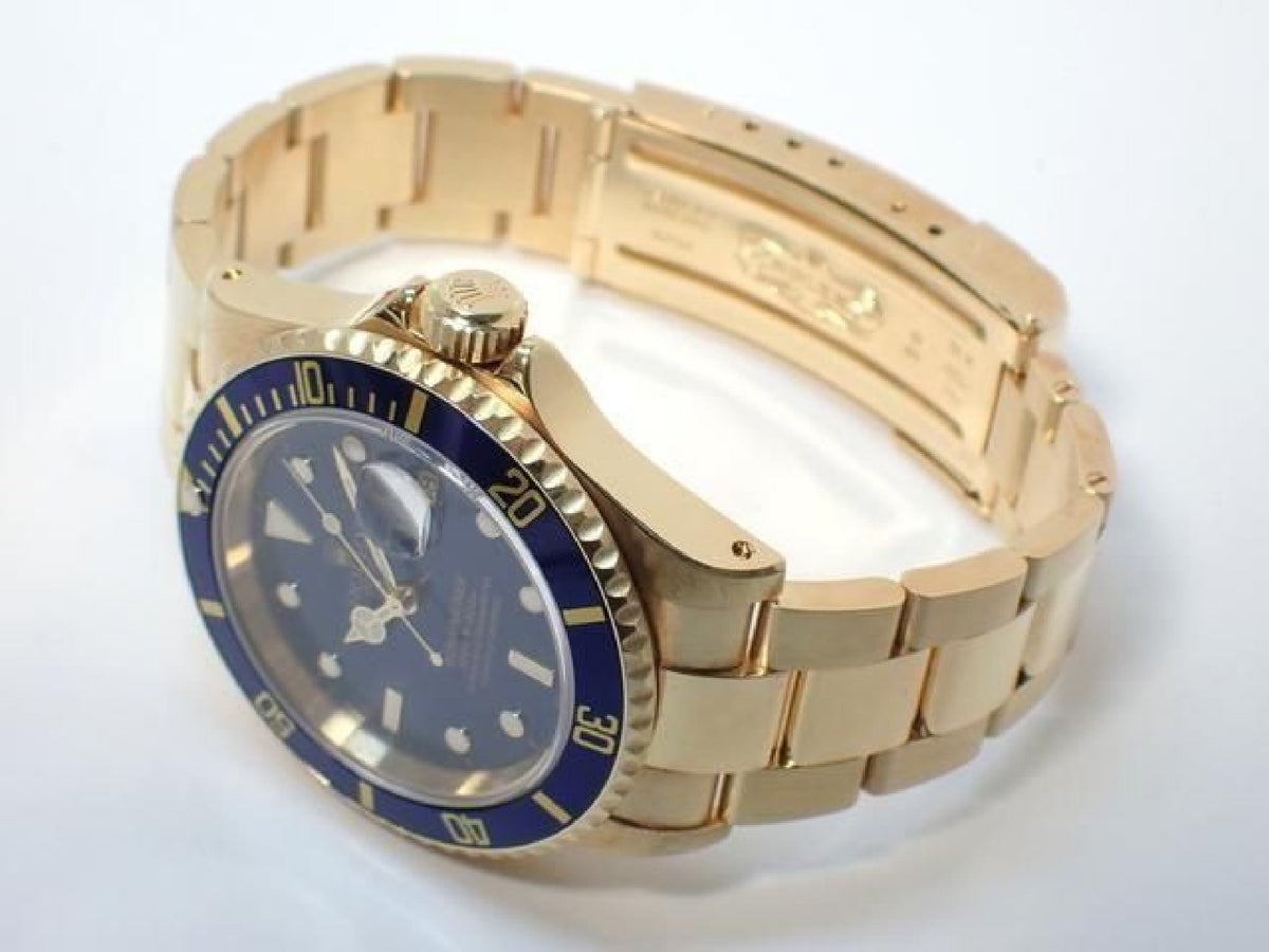 ROLEX Submariner date 18KYG cadran bleu série Y Homme 193904225 hannari-shop