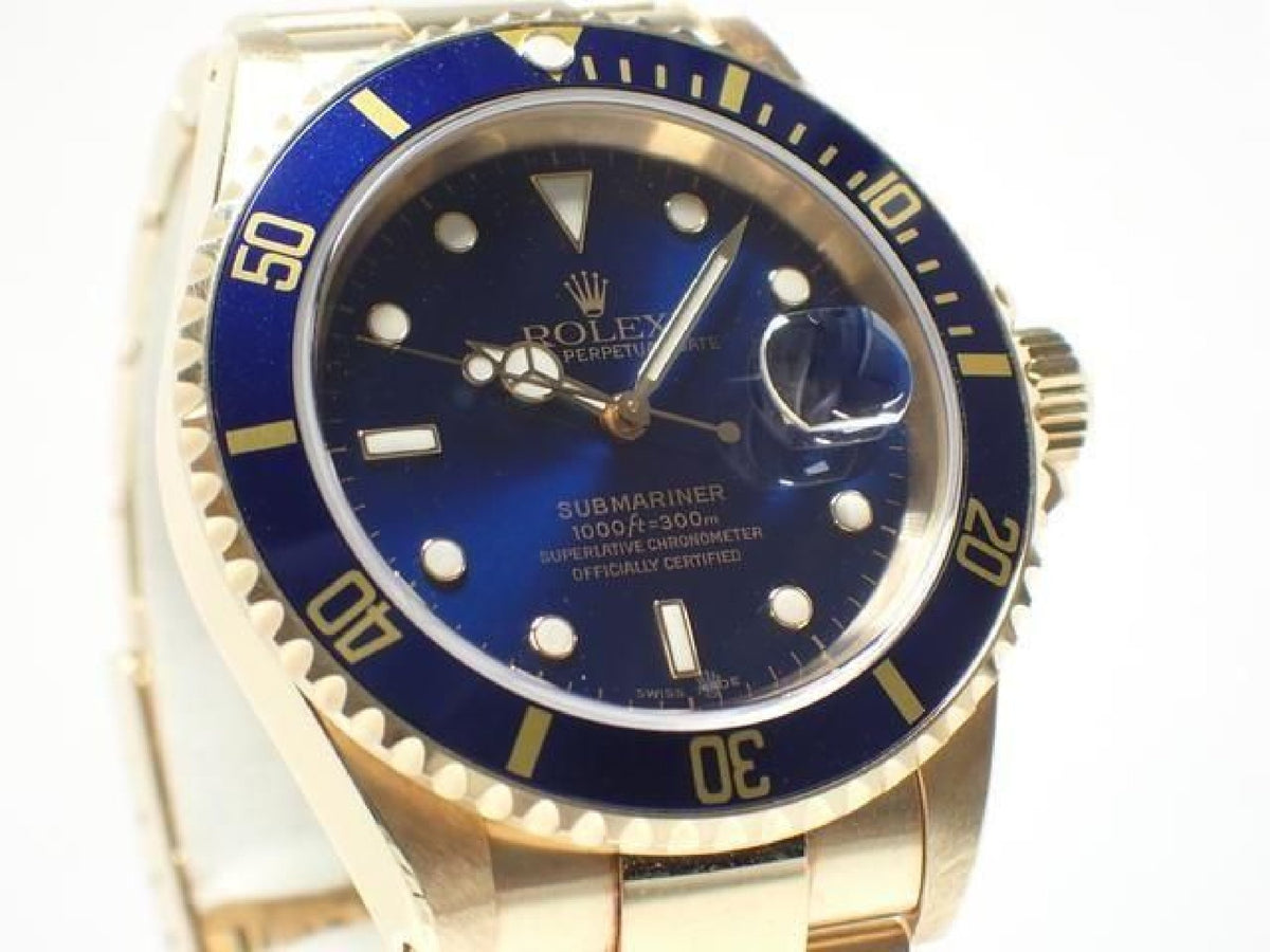 ROLEX Submariner date 18KYG cadran bleu série Y Homme 193904225 hannari-shop