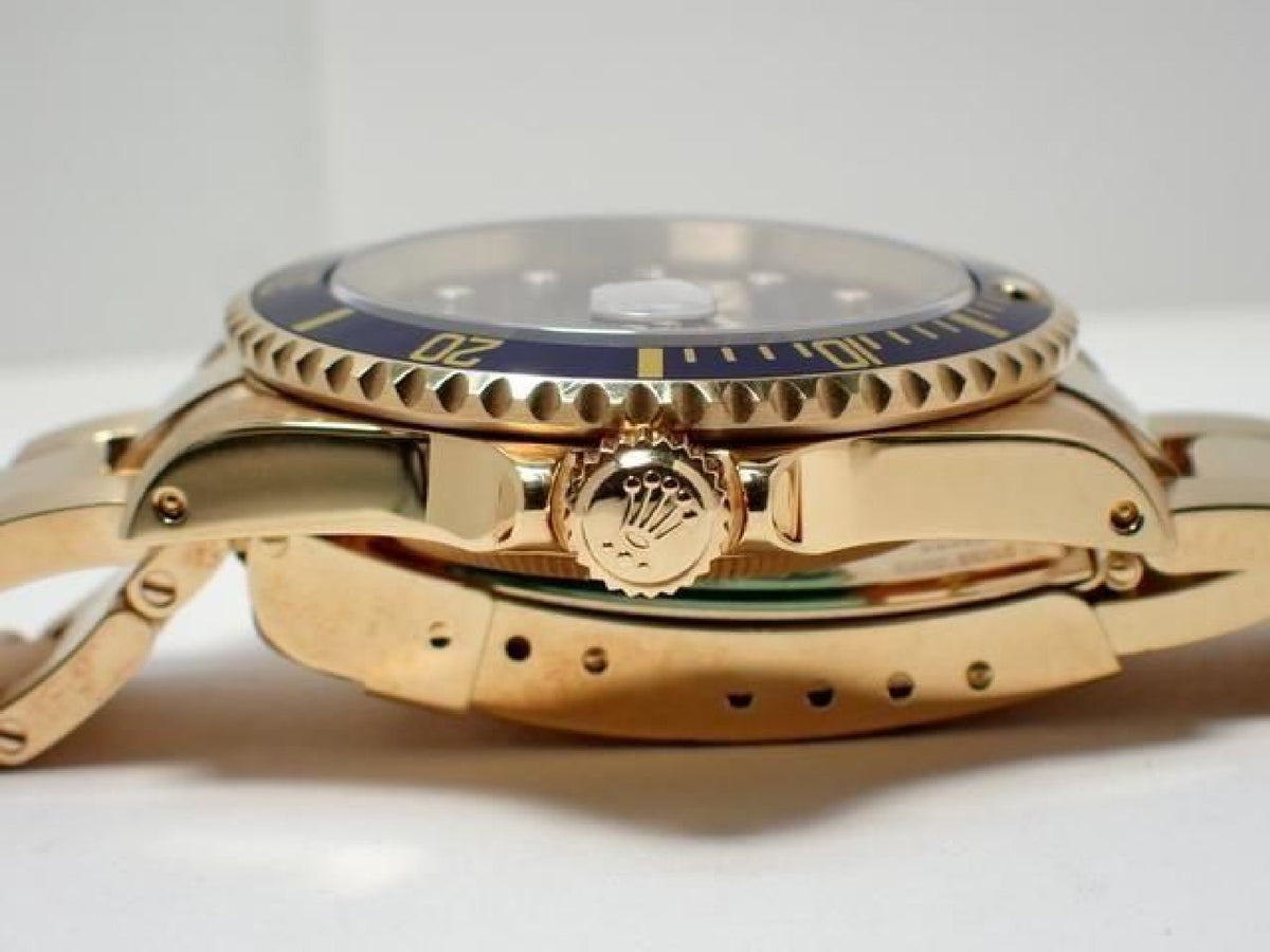 ROLEX Submariner date 18KYG cadran bleu série Y Homme 193904225 hannari-shop