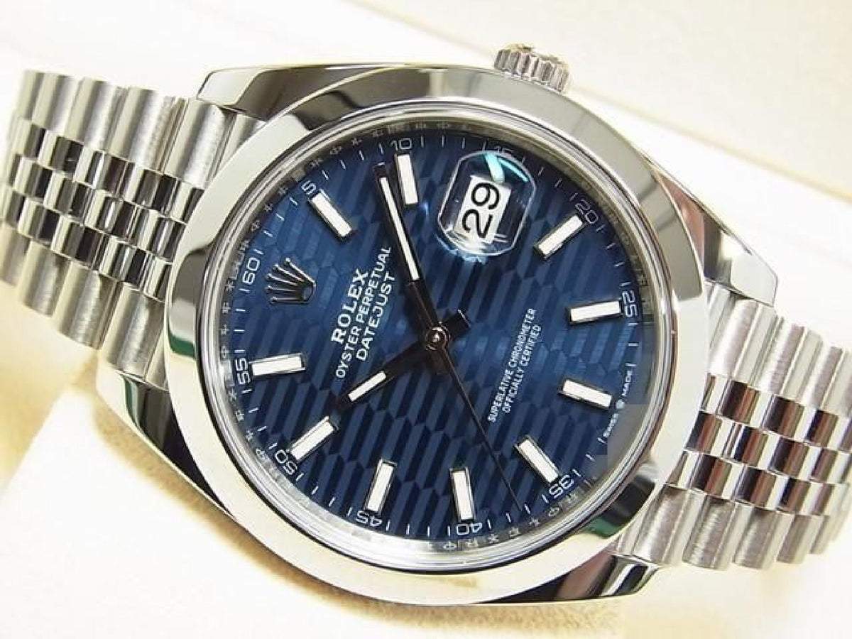 ROLEX Datejust41 blaues geriffeltes Motiv Ref.126300 Herren 194031462 hannari-shop
