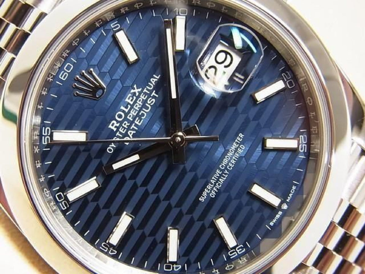 ROLEX Datejust41 blaues geriffeltes Motiv Ref.126300 Herren 194031462 hannari-shop