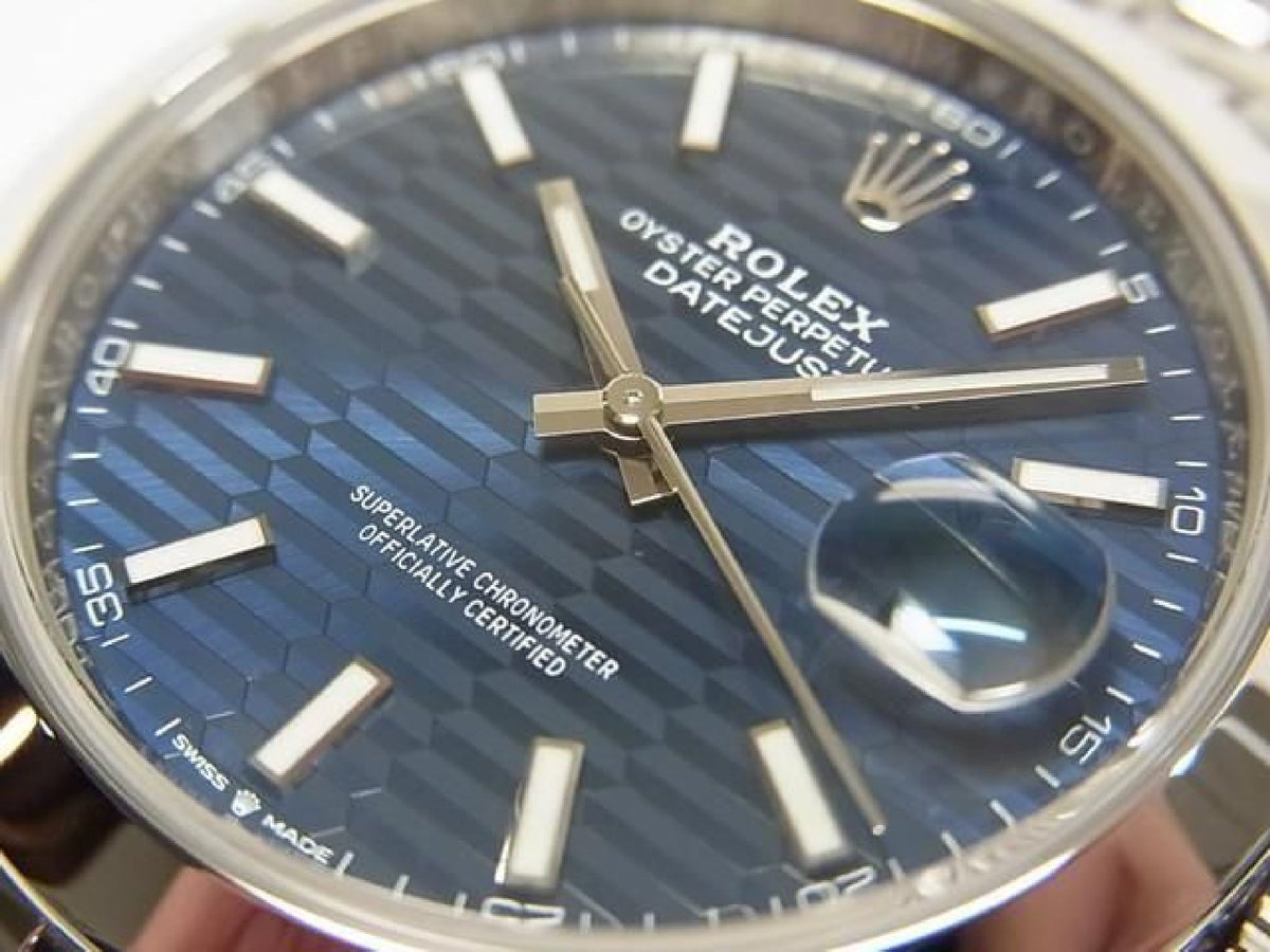 ROLEX Datejust41 blaues geriffeltes Motiv Ref.126300 Herren 194031462 hannari-shop