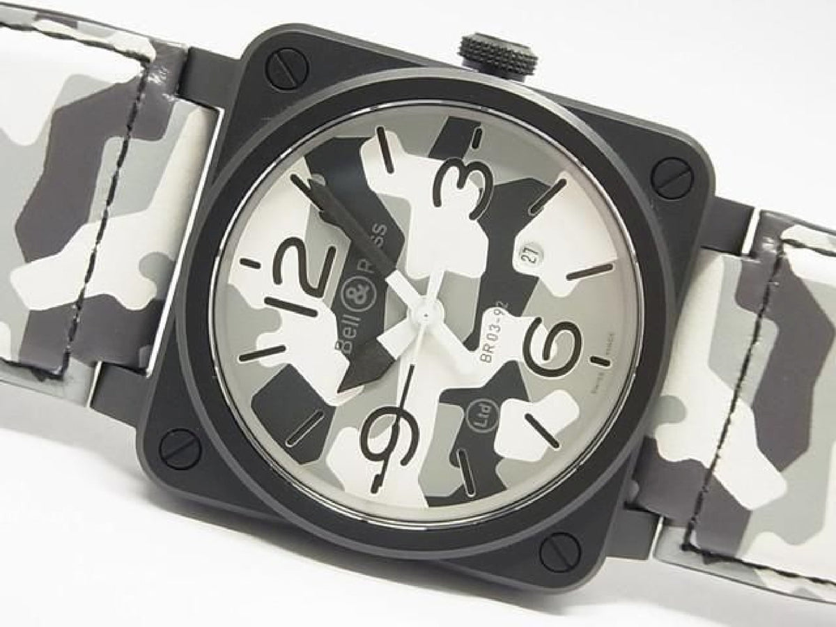 BELL & ROSS BR03-92 white Camo BR0392-CG-CE/SCA world Limited99 9 Lots Mens 194188177 hannari-shop