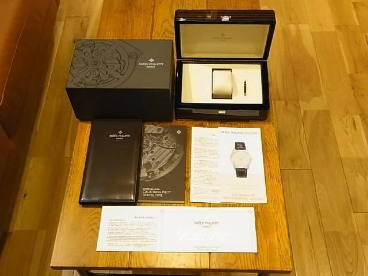 PATEK PHILIPPE Calatoraba Pilot's Travel Time 18KWG 5524G-001 Mens 194222577 hannari-shop