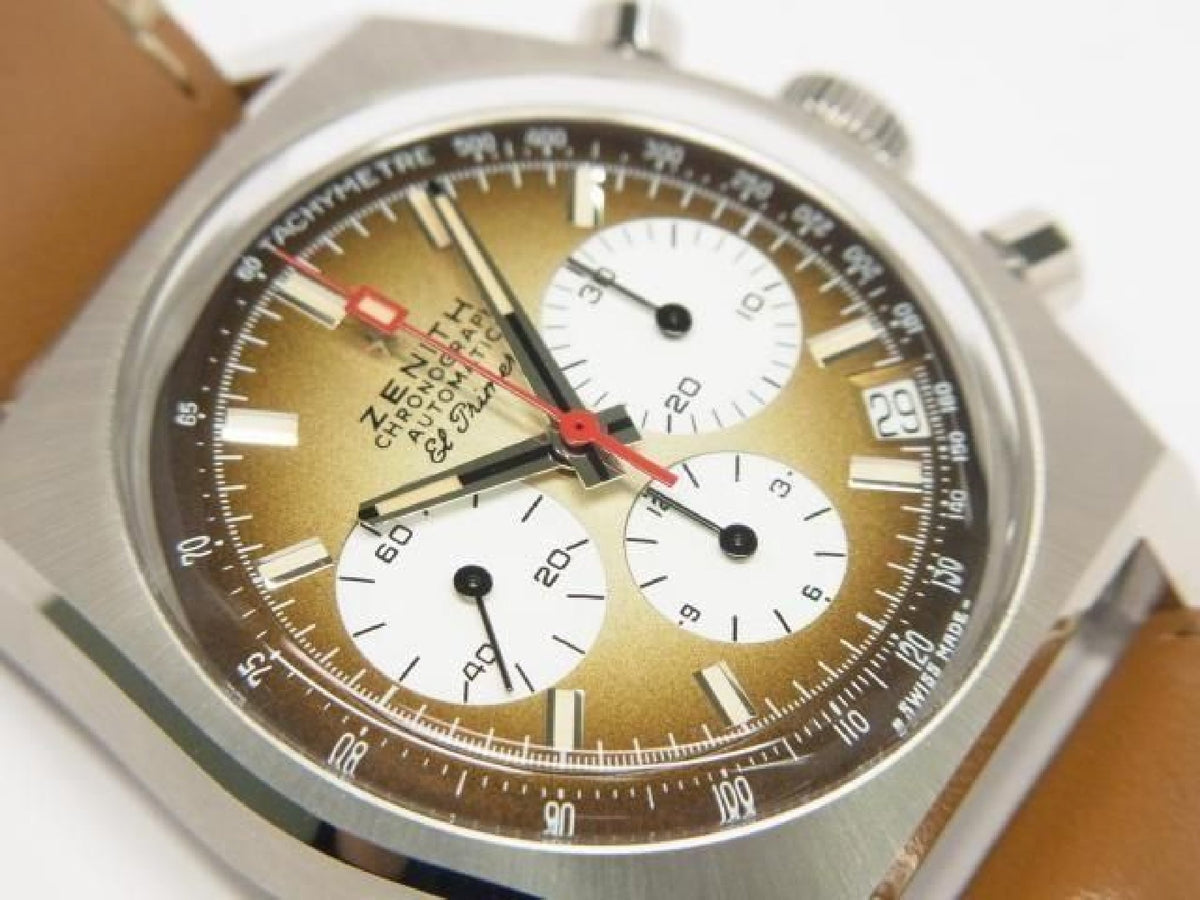 زينيث كرونو ماستر ريفيفال إل بريميرو A385 تدرج بني 03.A384.400/385.C855 للرجال 194243077 hannari-shop