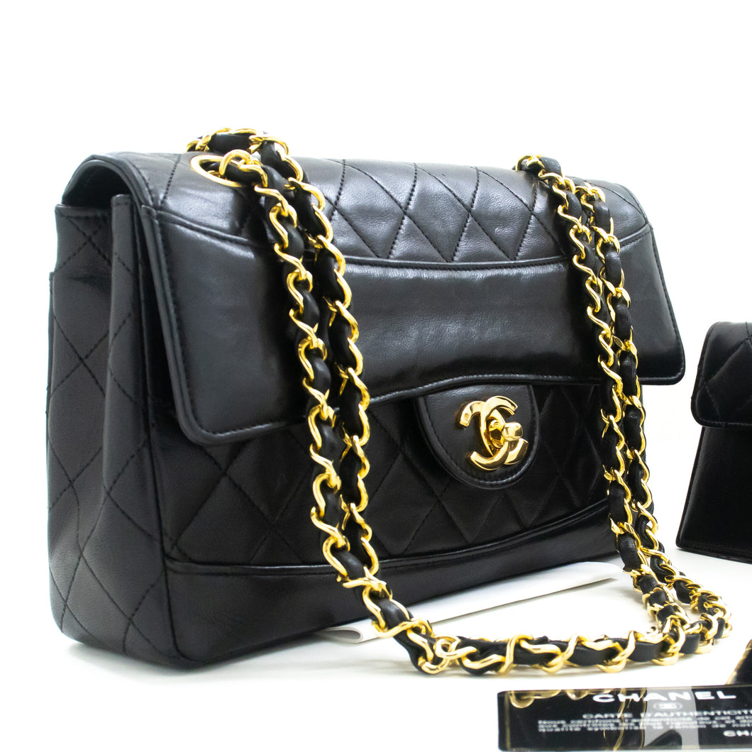 CHANEL Vintage Classic Chain Shoulder Bag Single Flap Quilted Lamb m81 hannari-shop