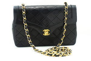 CHANEL Small Single Flap Chain Shoulder Bag Black Quilted Lambskin n03 hannari-shop