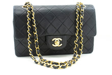 CHANEL Classic Double Flap 9" Chain Shoulder Bag Black Lambskin n02 hannari-shop