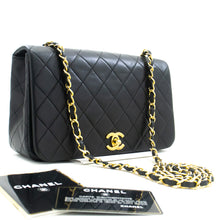 CHANEL Full Flap Chain Shoulder Bag Crossbody Black Quilted Lamb n01 hannari-shop