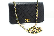 CHANEL Full Flap Chain Shoulder Bag Crossbody Black Quilted Lamb n01 hannari-shop