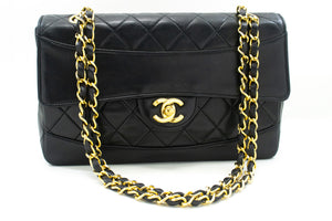 CHANEL Vintage Classic Chain Shoulder Bag Single Flap Quilted Lamb m91 hannari-shop