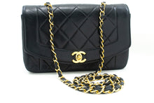 CHANEL Diana Flap Chain Shoulder Bag Black Quilted Lambskin Purse m83 hannari-shop