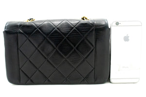 CHANEL Diana Flap Chain Shoulder Bag Black Quilted Lambskin Purse m83 hannari-shop