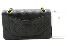 CHANEL Classic Double Flap 9" Chain Shoulder Bag Black Lambskin m86 hannari-shop