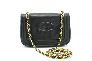 CHANEL Full Flap Mini Small Chain Shoulder Bag Black Coco Quilted n27 hannari-shop