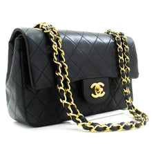 CHANEL Classic Double Flap 9" Chain Shoulder Bag Black Lambskin m87 hannari-shop