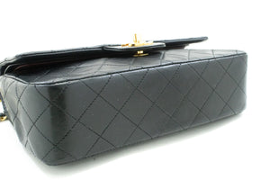 CHANEL Classic Double Flap 9" Chain Shoulder Bag Black Lambskin m87 hannari-shop