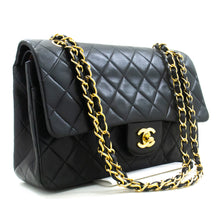 CHANEL Classic Double Flap 10" Chain Shoulder Bag Black Lambskin m48 hannari-shop