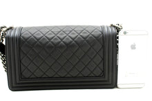 CHANEL Boy Chain Shoulder Bag Black Quilted Flap Calfskin Leather m56 hannari-shop