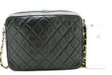 CHANEL Vintage Tassel Chain Shoulder Bag Black Quilted Zipper Lamb n19 hannari-shop