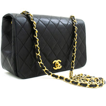 CHANEL Full Flap Chain Shoulder Bag Crossbody Black Quilted Lamb n75 hannari-shop