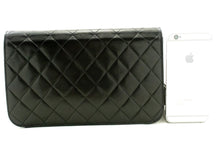 CHANEL Full Flap Chain Shoulder Bag Clutch Black Quilted Lambskin n43 hannari-shop