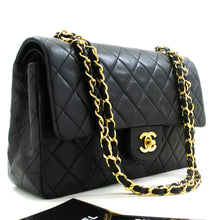 CHANEL Classic Double Flap 10" Chain Shoulder Bag Black Lambskin m95 hannari-shop