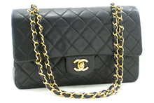 CHANEL Classic Double Flap 10" Chain Shoulder Bag Black Lambskin m95 hannari-shop