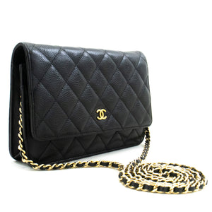 CHANEL Caviar Wallet On Chain WOC Black Shoulder Bag Crossbody n58 hannari-shop