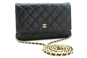 CHANEL Caviar Wallet On Chain WOC Black Shoulder Bag Crossbody n58 hannari-shop