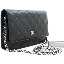 CHANEL Caviar Wallet On Chain WOC Black Shoulder Bag Crossbody SV n87 hannari-shop