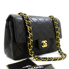 CHANEL Classic Double Flap 9" Chain Shoulder Bag Black Lambskin n95 hannari-shop