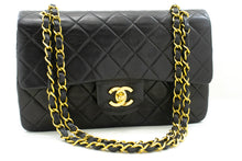 CHANEL Classic Double Flap 9" Chain Shoulder Bag Black Lambskin n95 hannari-shop