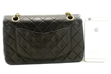 CHANEL Classic Double Flap 9" Chain Shoulder Bag Black Lambskin n95 hannari-shop