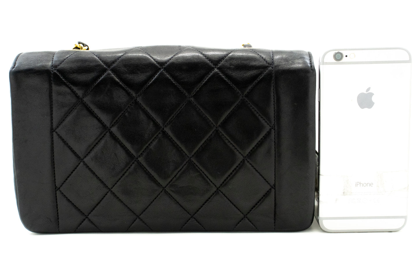 CHANEL Diana Flap Chain Schoudertas Zwart Gequilt Lamsleer Portemonnee n77 hannari-shop