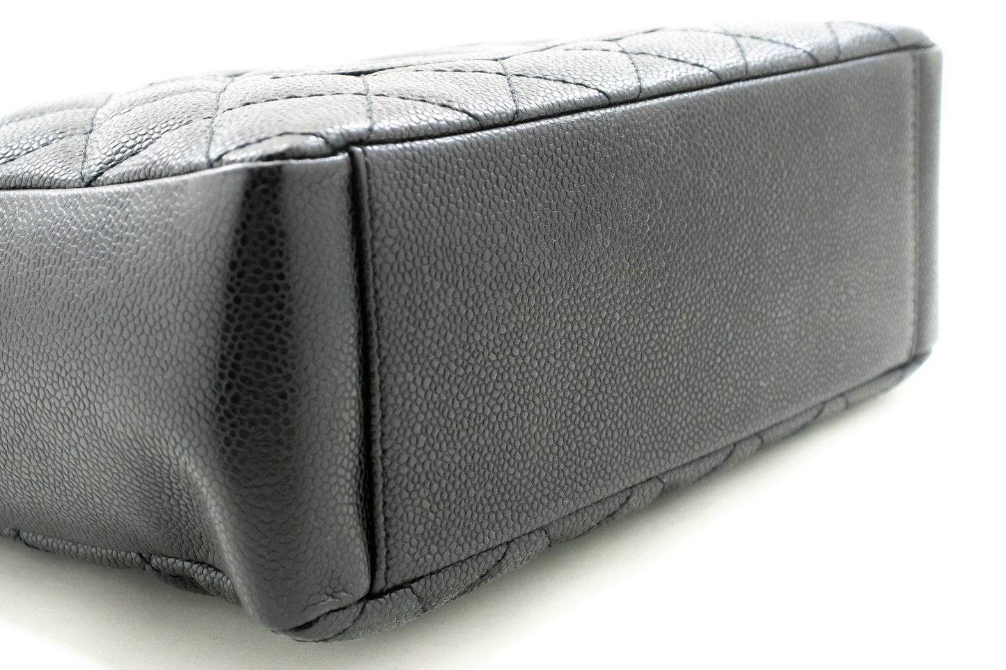 CHANEL Caviar PST Chain Schoudertas Shopping Tote Zwart Gequilt n51 hannari-shop
