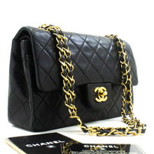 CHANEL Classic Double Flap 9" Chain Shoulder Bag Black Lambskin n92 hannari-shop